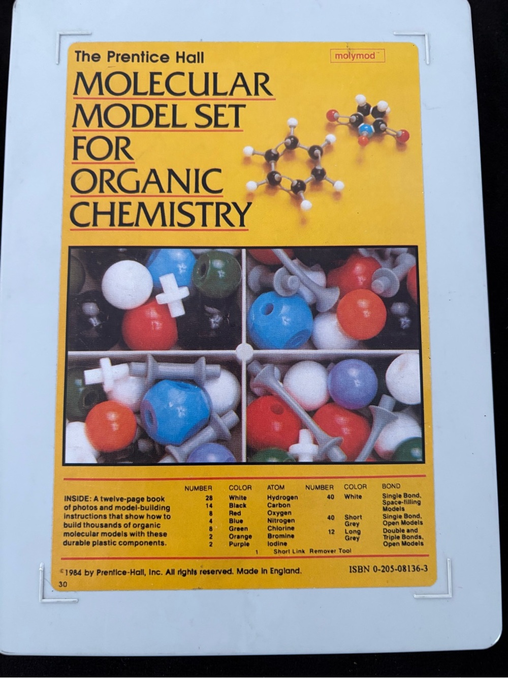 Molecular Model Set for Organic Chemistry - White Frame, Yellow Cover